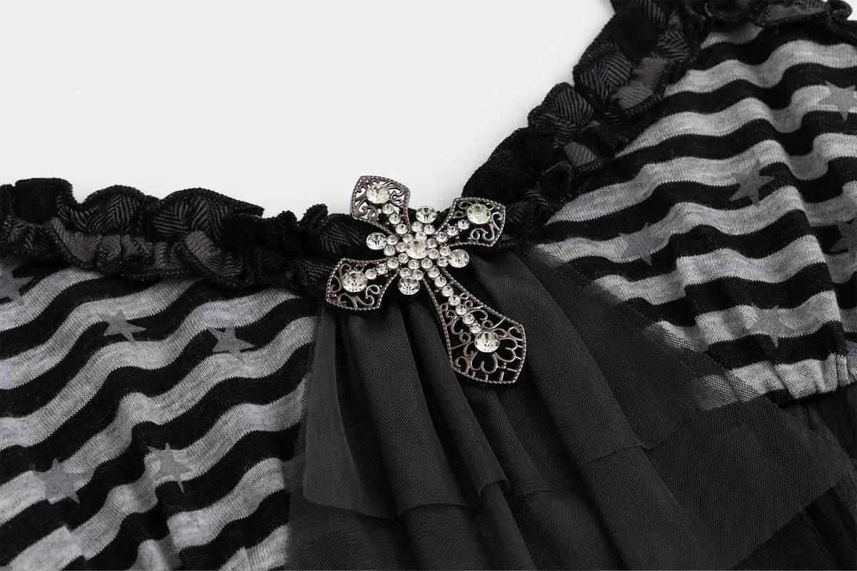 Lace Ruffle A-Line Dress