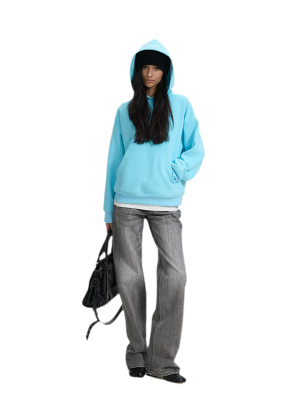 Brushed Hooded Cropped Sweatshirt