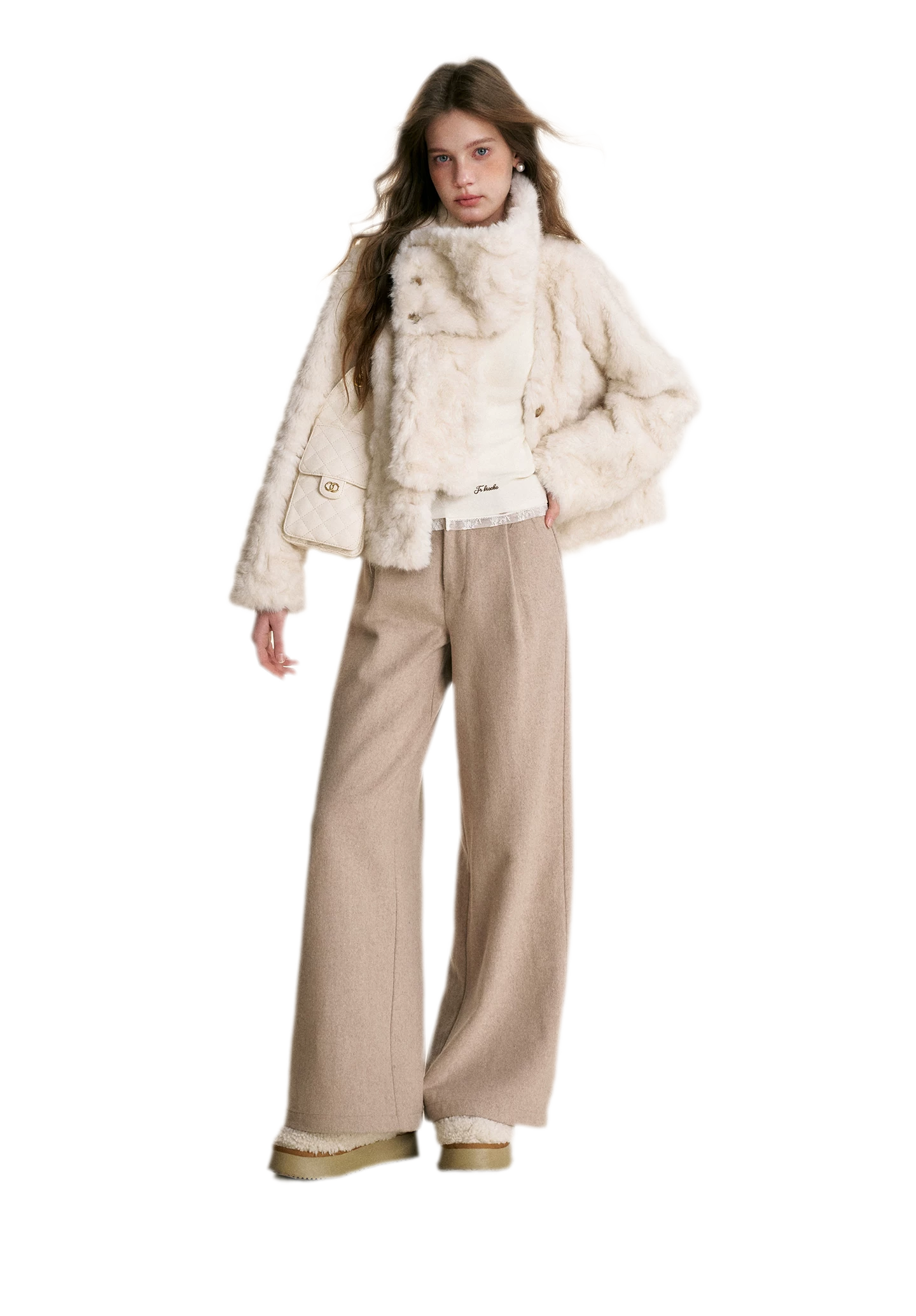 Detachable Scarf Plush Jacket