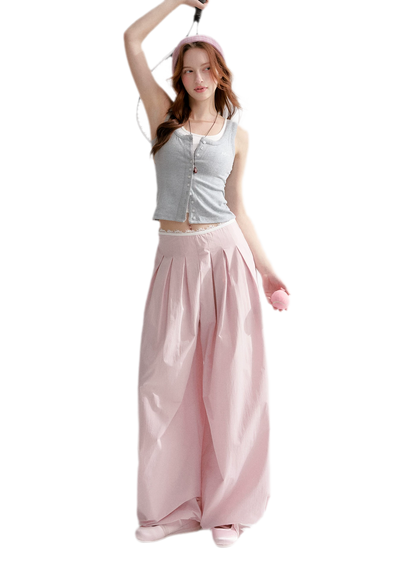 Lightweight Pleated Balloon Pants
