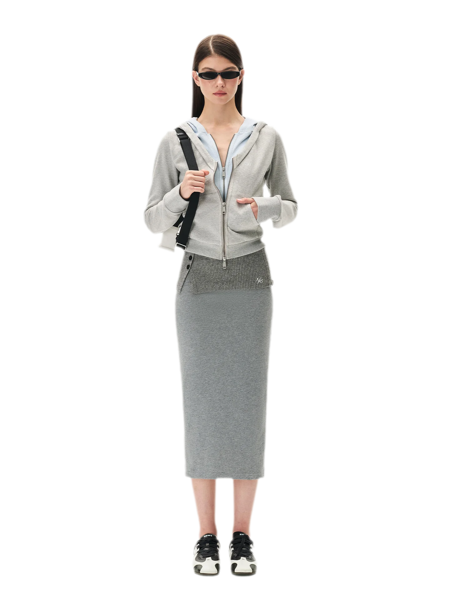Paneled Faux-Two-Piece Hooded Sweatshirt