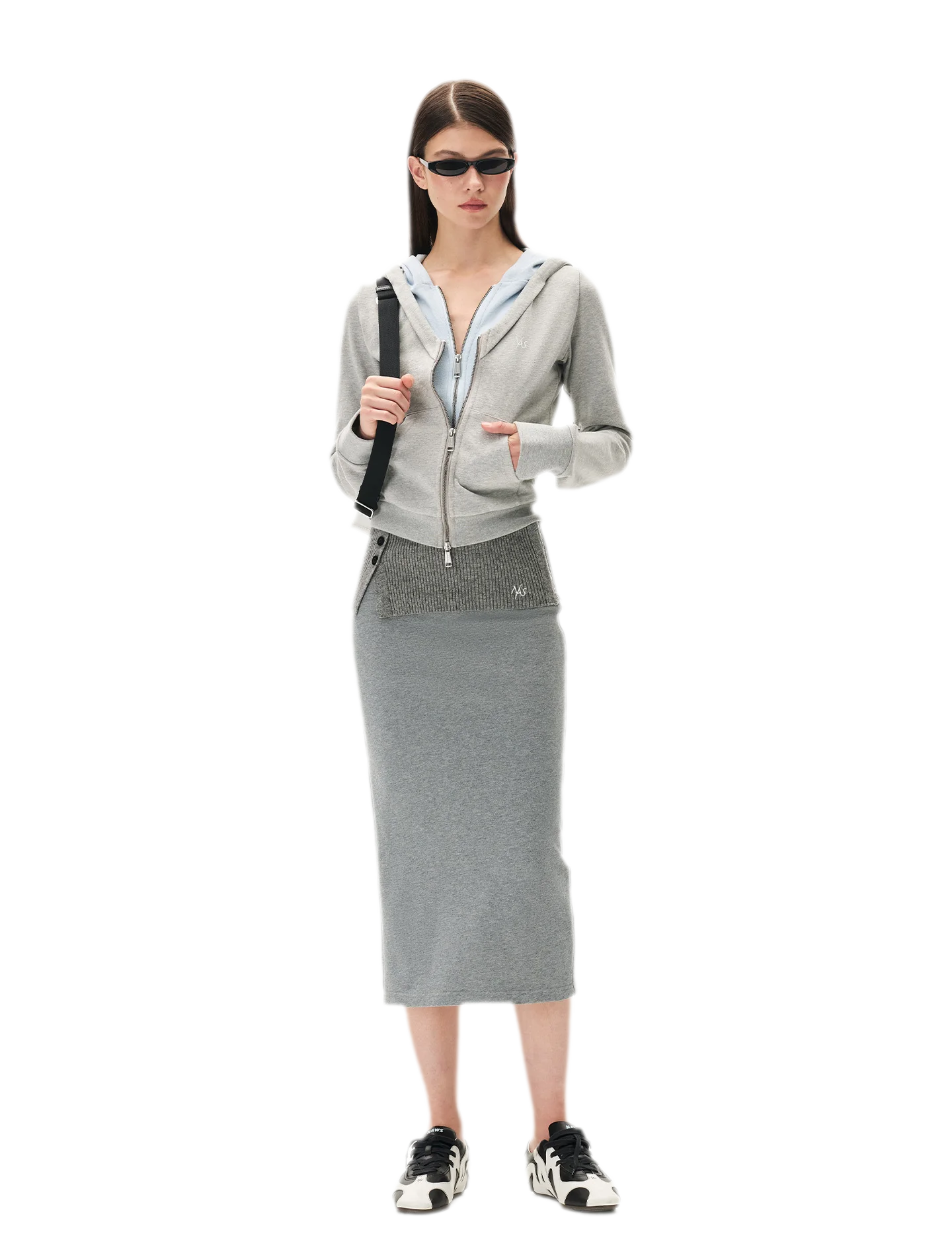Paneled Faux-Two-Piece Hooded Sweatshirt