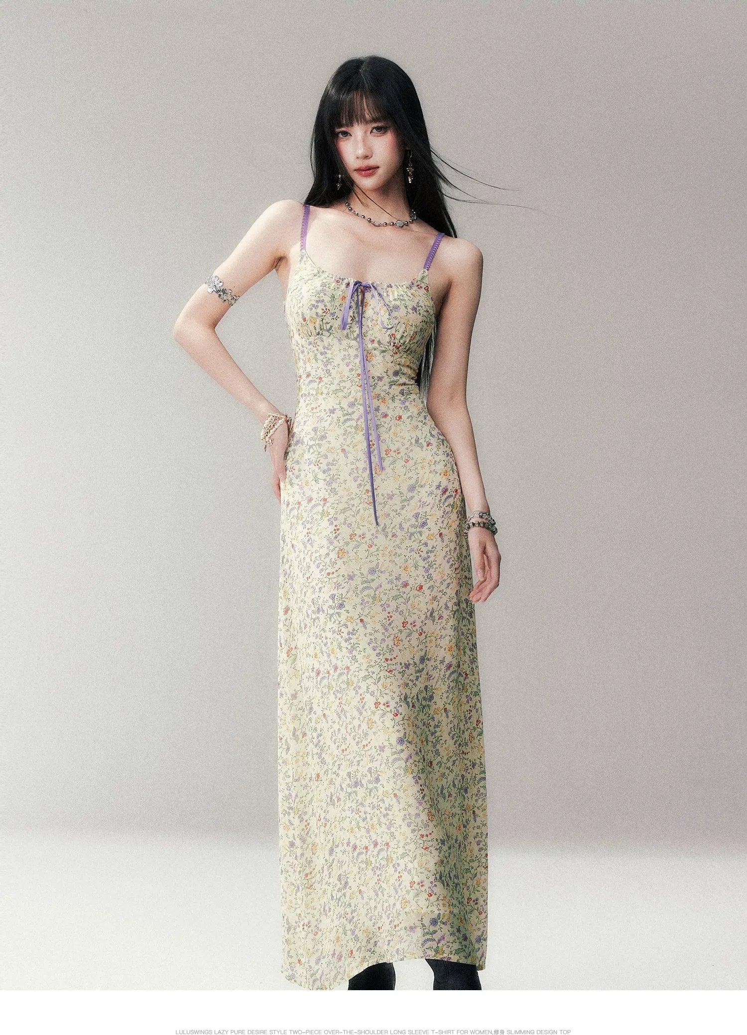 Iris Print Viscose Maxi