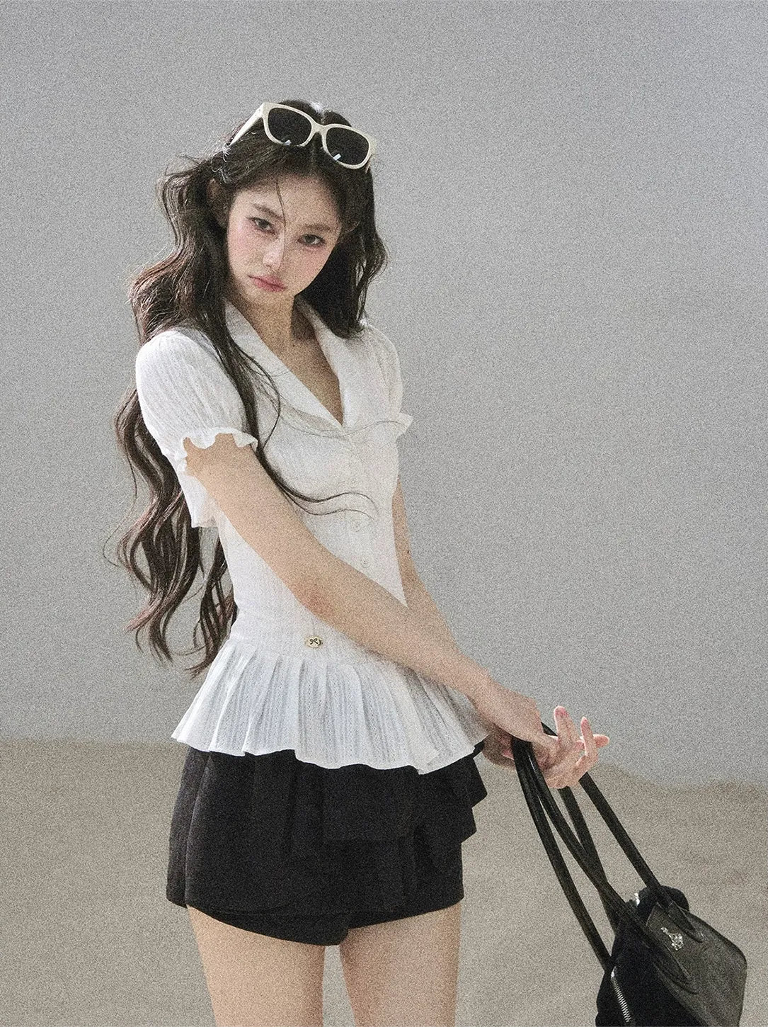 Textured Puff Sleeve Blouse
