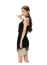 CYNR Halter Sequin Mini Dress – view 16
