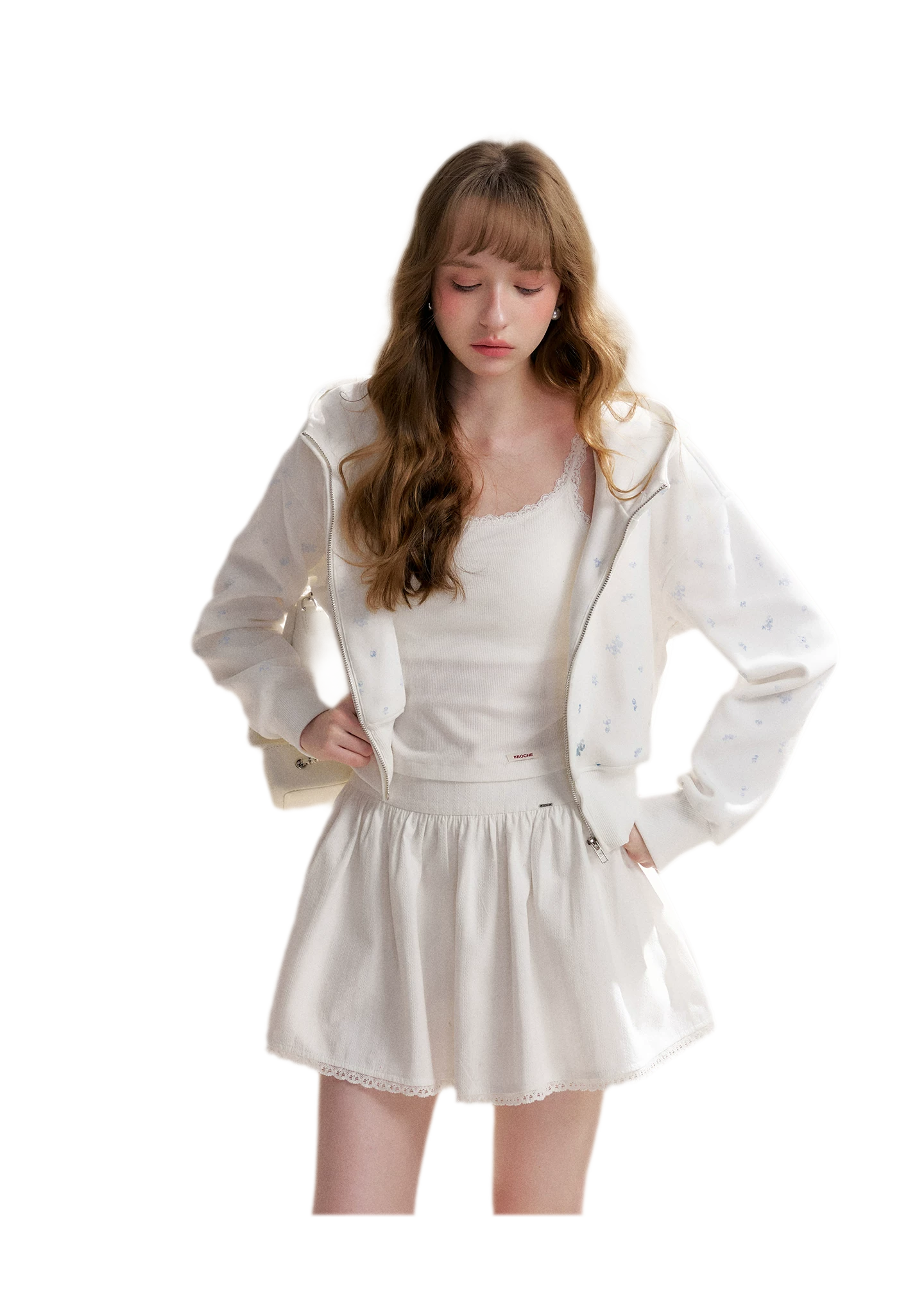Textured A-Line Short Skirt