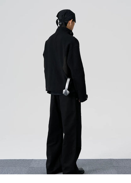Wool Blend Stand-Collar Jacket