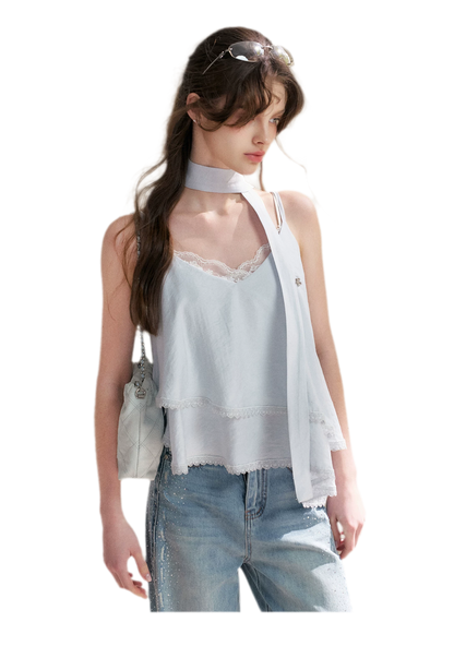 Asymmetrical Lace V-Neck Camisole