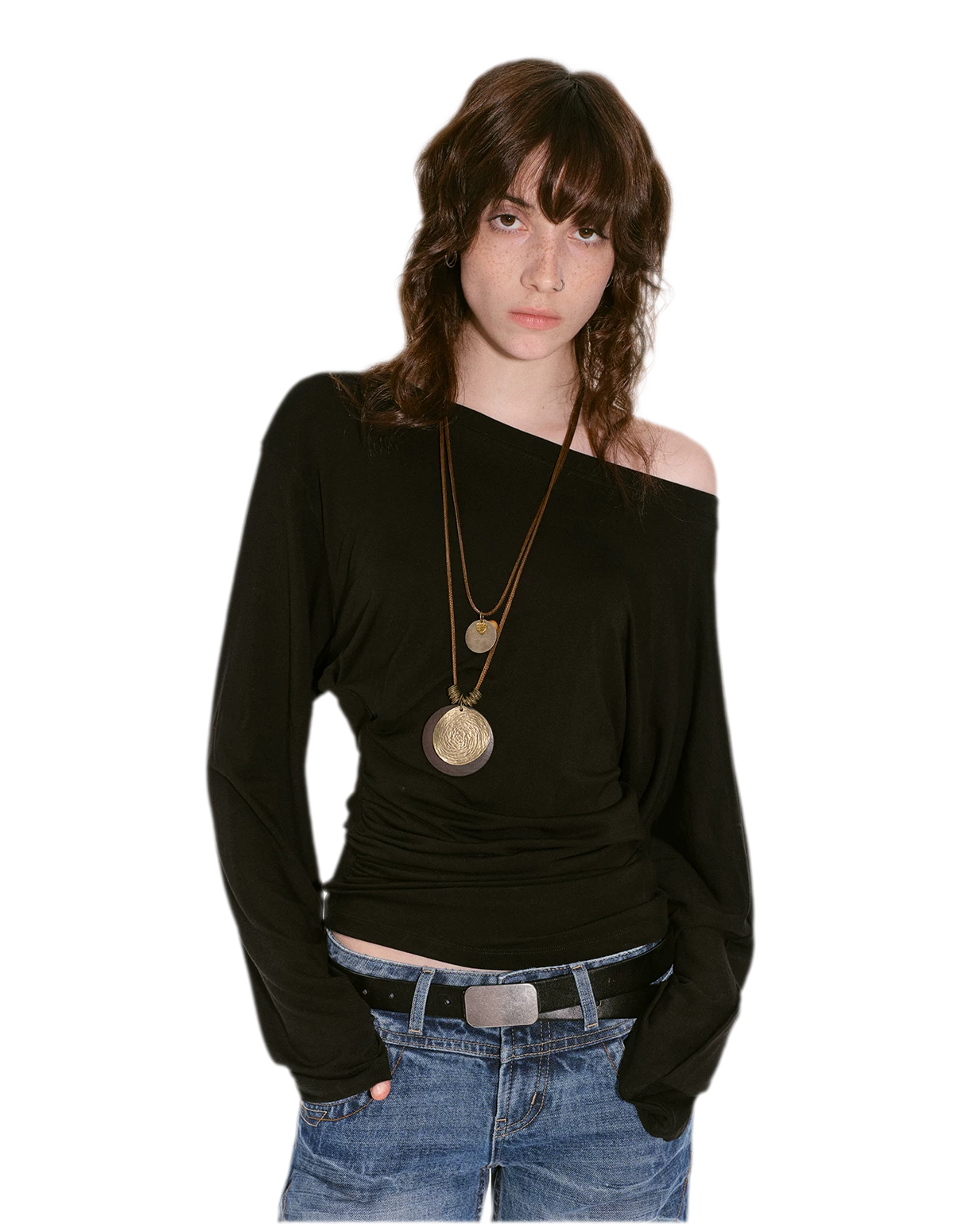 Lyocell Off-Shoulder Cropped Top