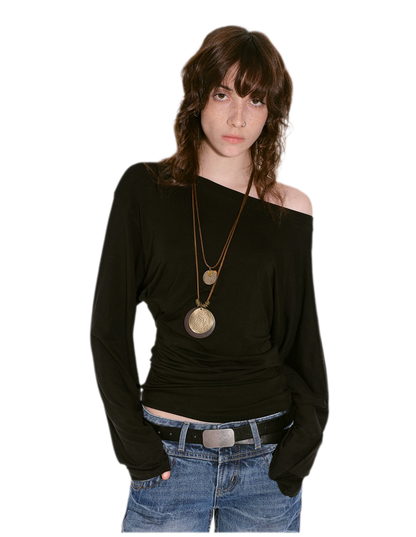 Lyocell Off-Shoulder Cropped Top