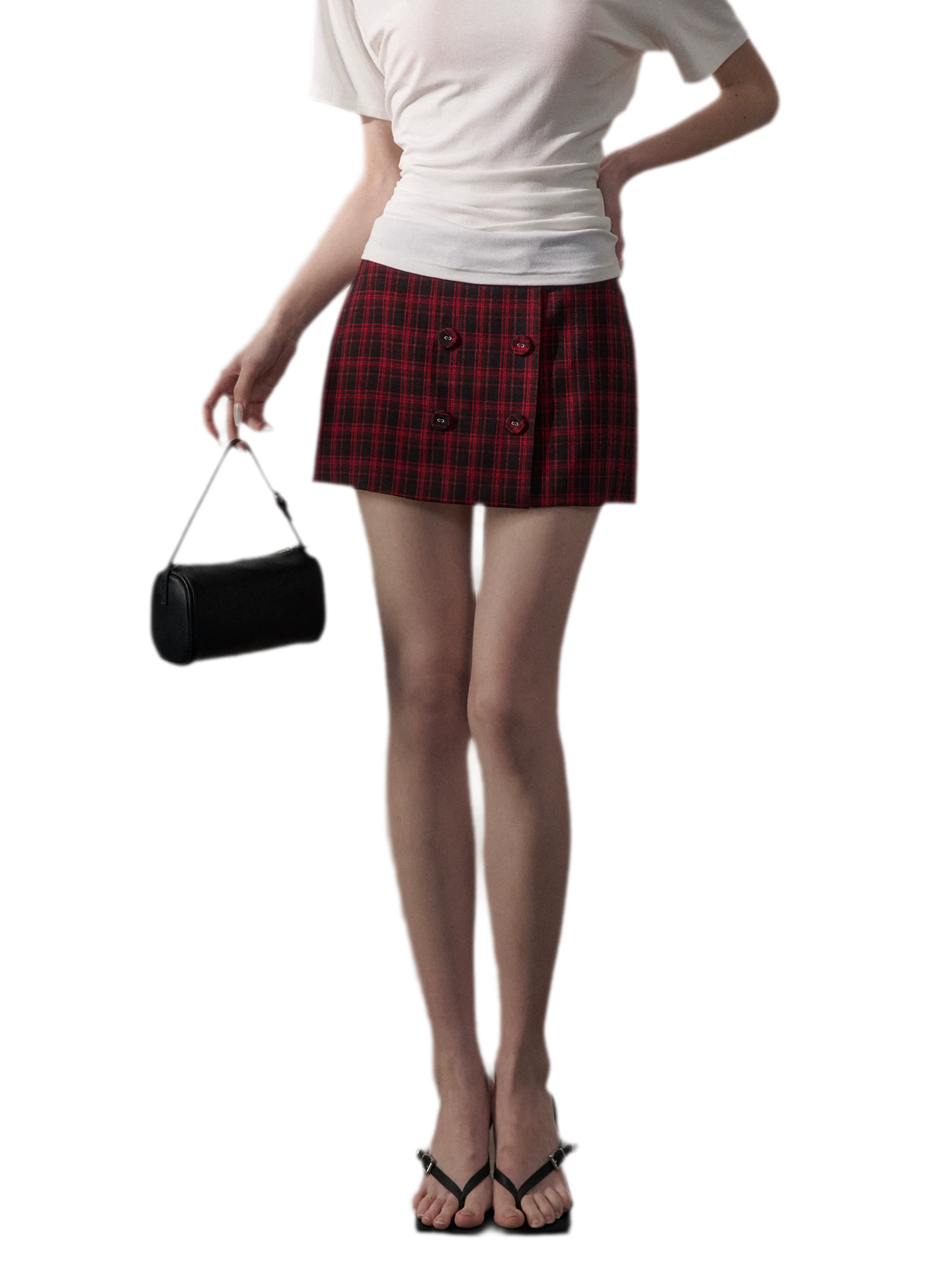 Low-Waist Plaid Mini Skirt