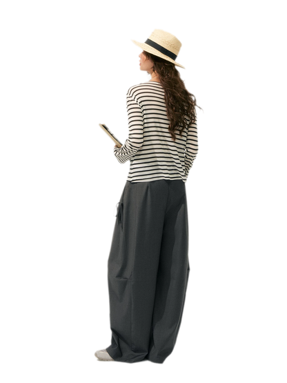 Layered Striped Knit T-Shirt