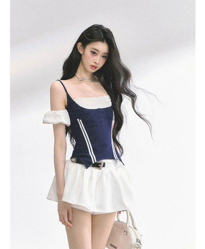 Corset Waist Puff Top