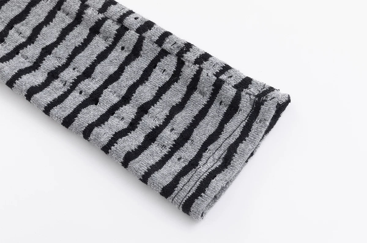 Reverse Stripe Punk Cardigan