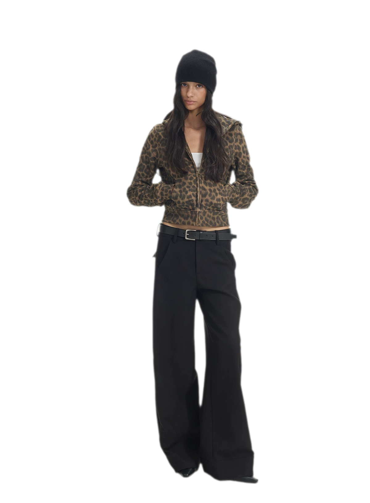 Low-Waist Wide-Leg Suit Trousers