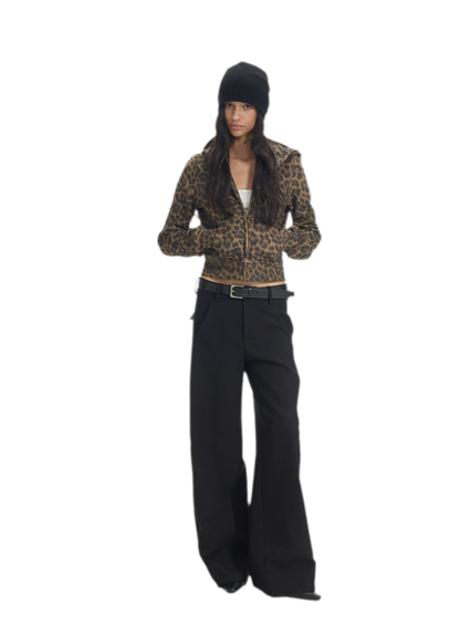 Low-Waist Wide-Leg Suit Trousers