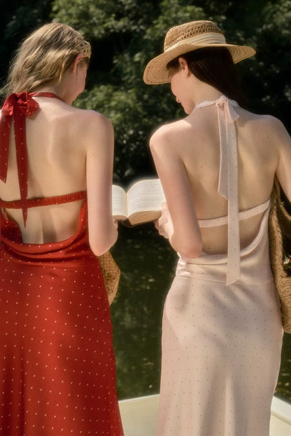 Satin Polka Dot Dress
