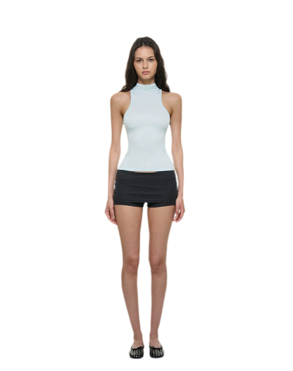 Knitted Semi-High Neck Vest
