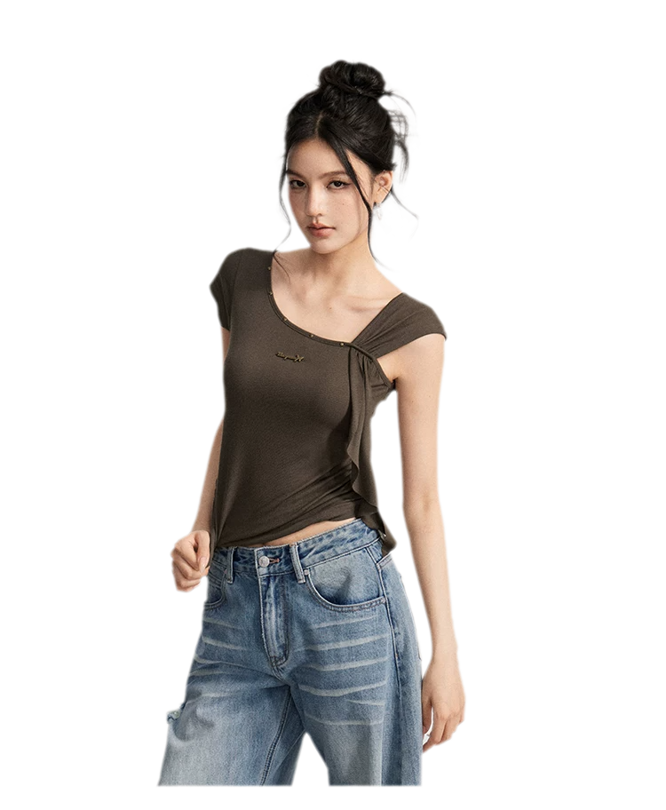 Draped Asymmetric Tee