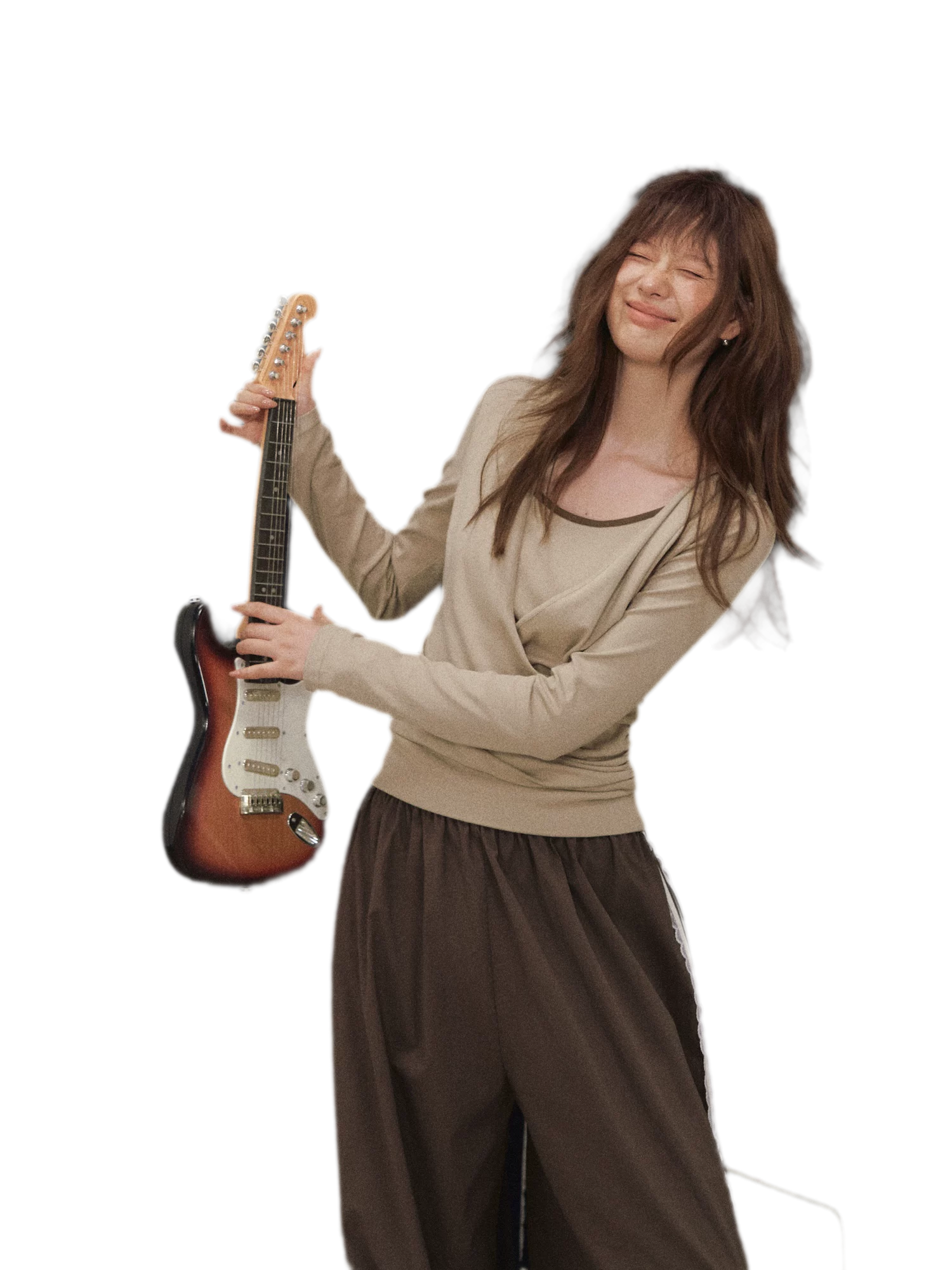 Cross Hooded Long Sleeve Top