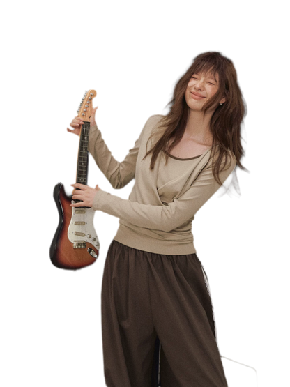 Cross Hooded Long Sleeve Top