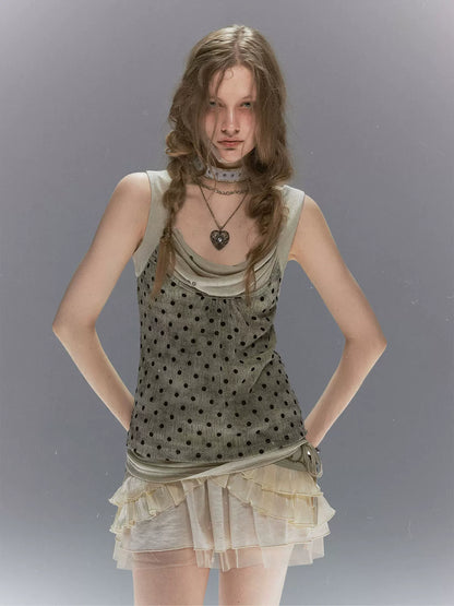 Vintage Flocked Cowl Camisole
