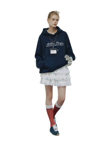Embroidered Cotton Hooded Sweatshirt