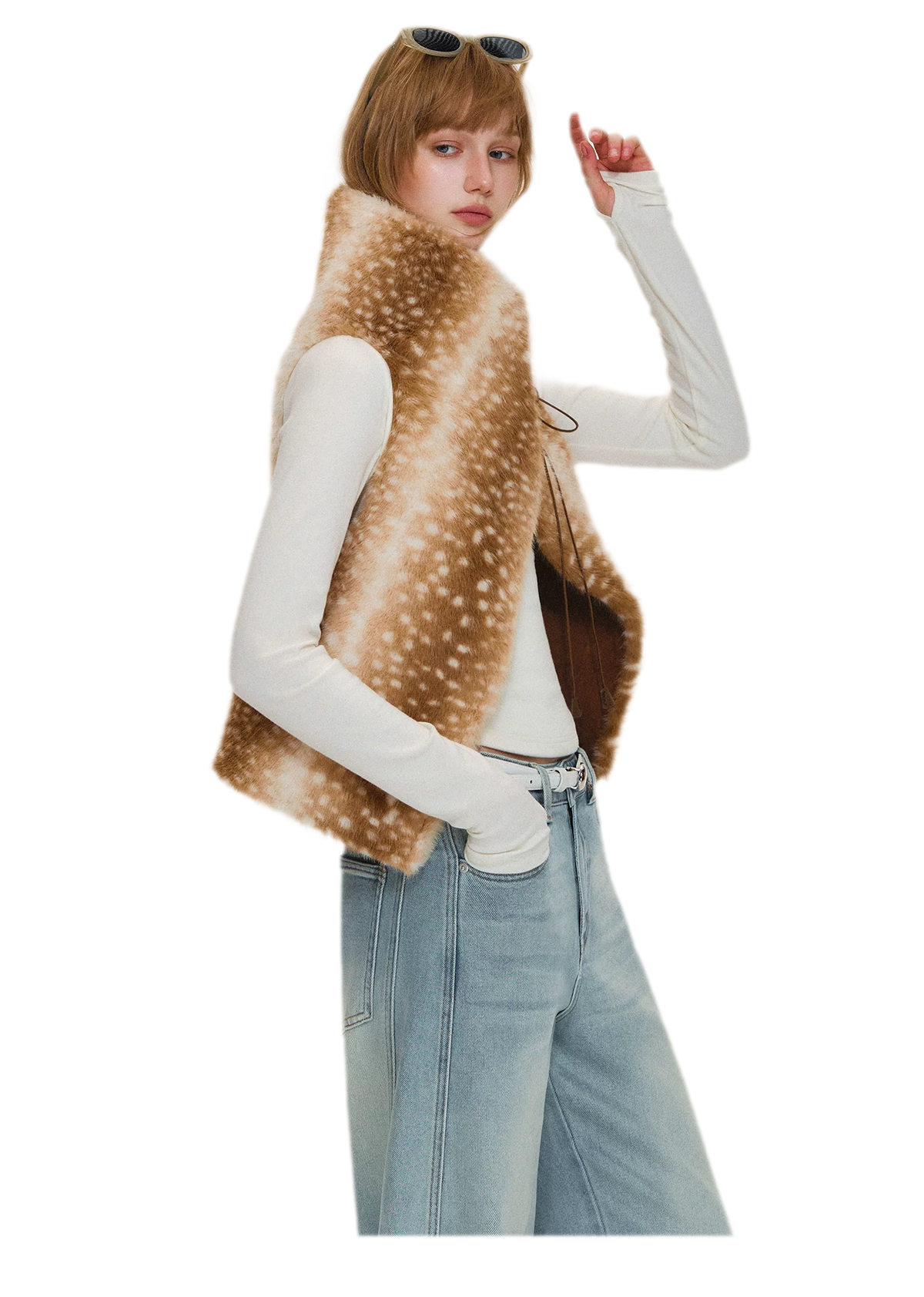 Plush Faux Fur Cropped Vest