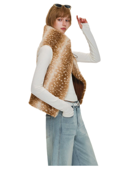 Plush Faux Fur Cropped Vest