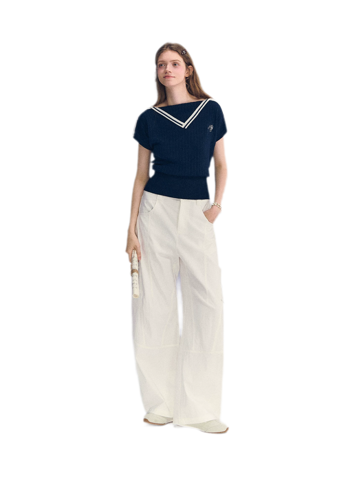 Deconstructed Curved Cargo Pants