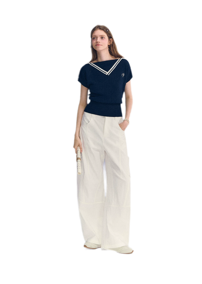 Deconstructed Curved Cargo Pants