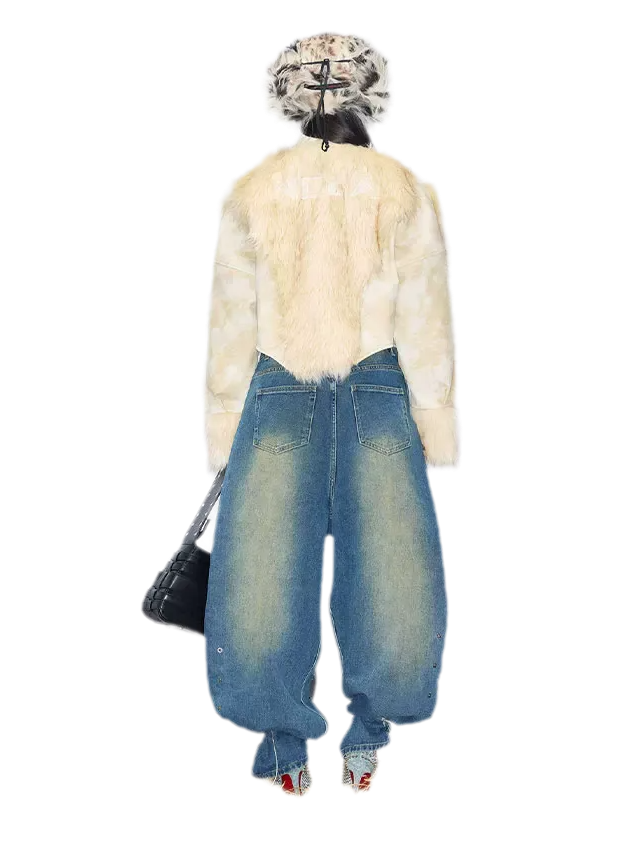Deconstructed Faux Fur Jacket