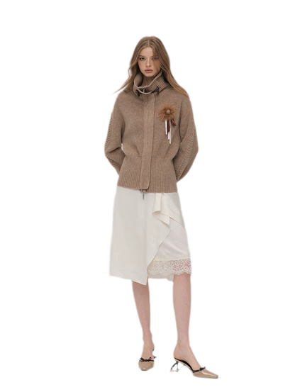 Silky Draped A-Line Skirt