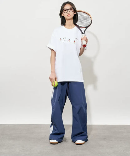 Hand Drawn Tennis Embroidery Tee
