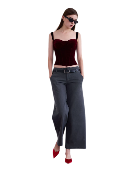 Velvet Boned Corset Top