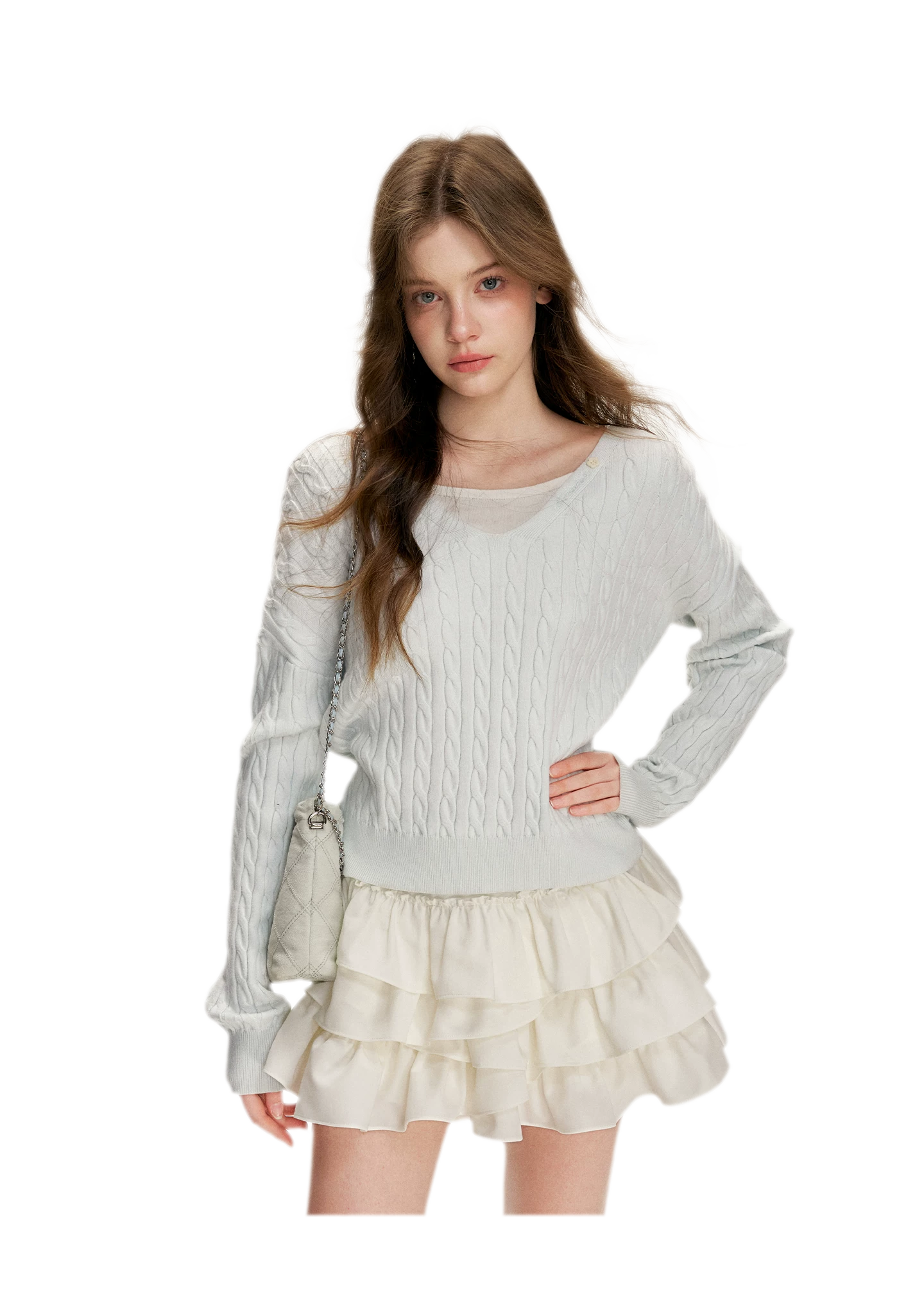 Irregular Cloud White A-line Skirt