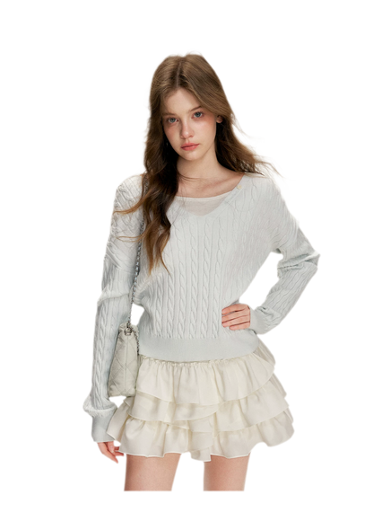 Irregular Cloud White A-line Skirt