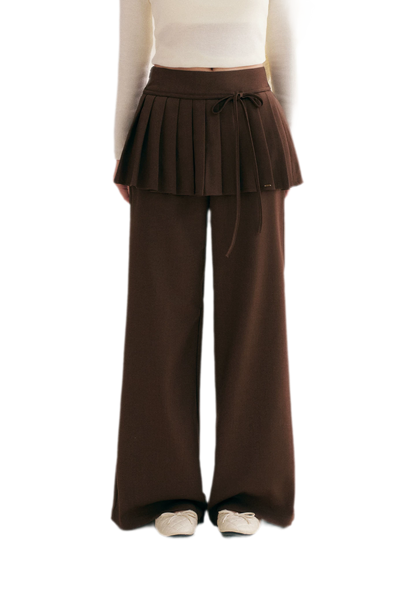 Pantalon plissé drapé à jambes larges