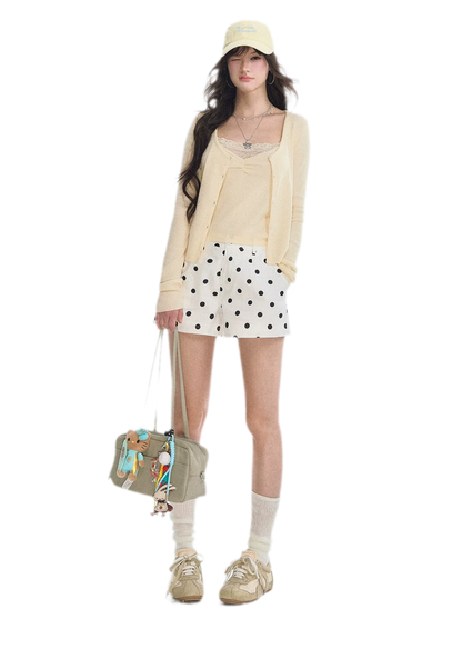 Lace Trim Knitwear Set