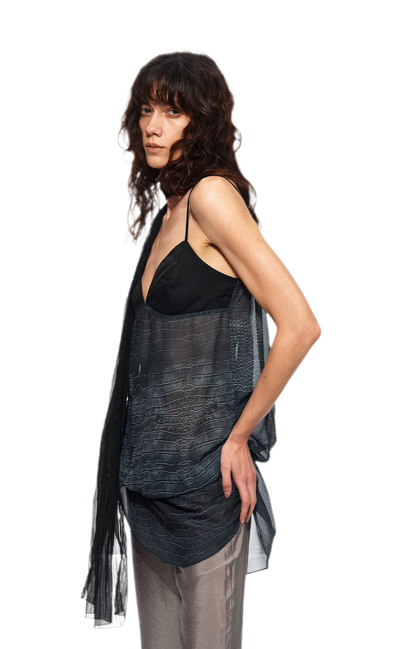 Sheer Satin Snake Camisole