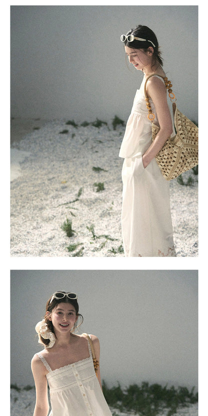 "Summer Breeze on Cloud Shoulders" French Lace Two-Piece