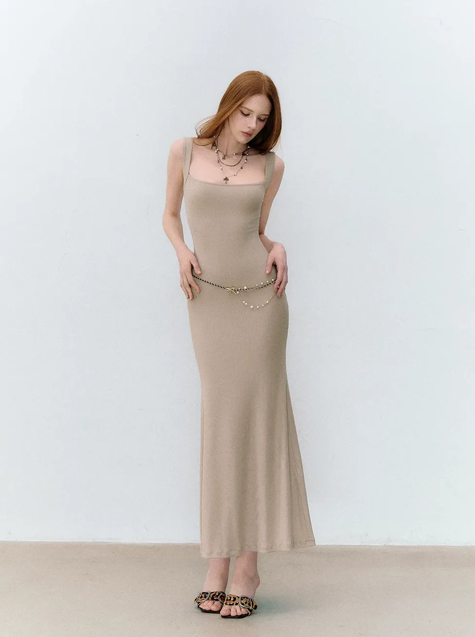 X-line Sleeveless Cross Back Bodycon Dress