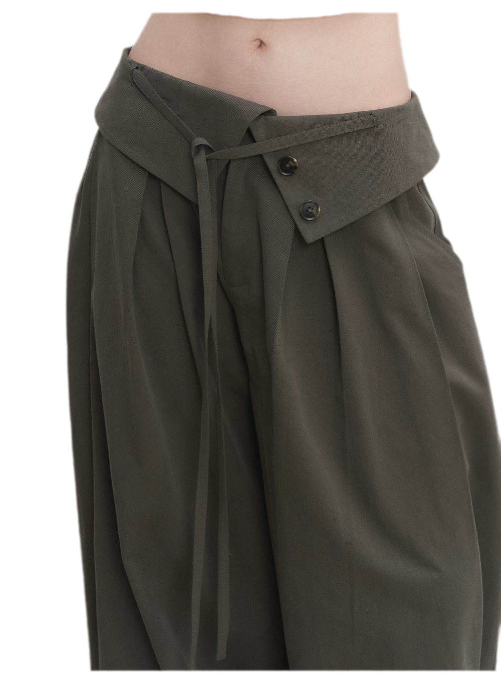 Lyocell Pleated Wide-Leg Trousers