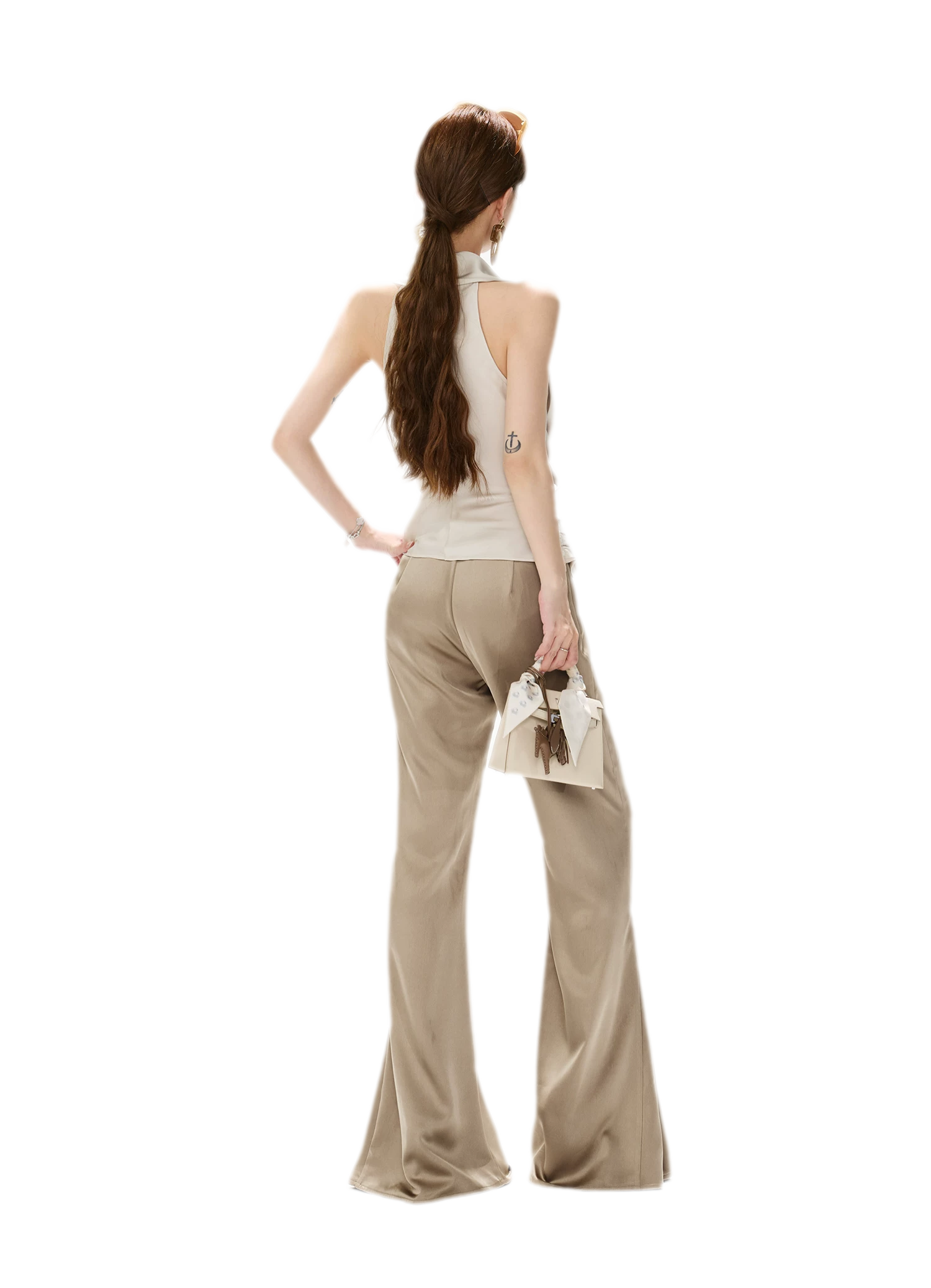 CYNR Satin Drape Flare Pants – view 13