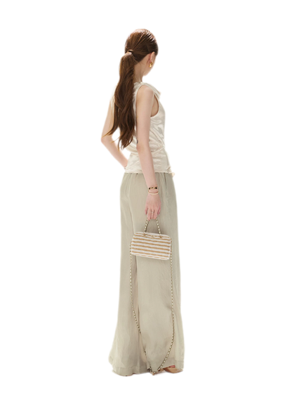 Draped Satin Cowl Top