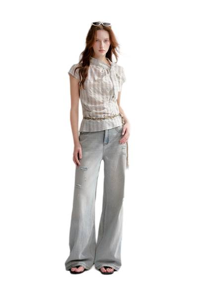 Washed Rhinestone Jeans
