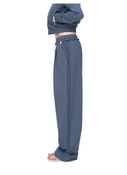 Raw-Edge Cropped Sweatshirt Set