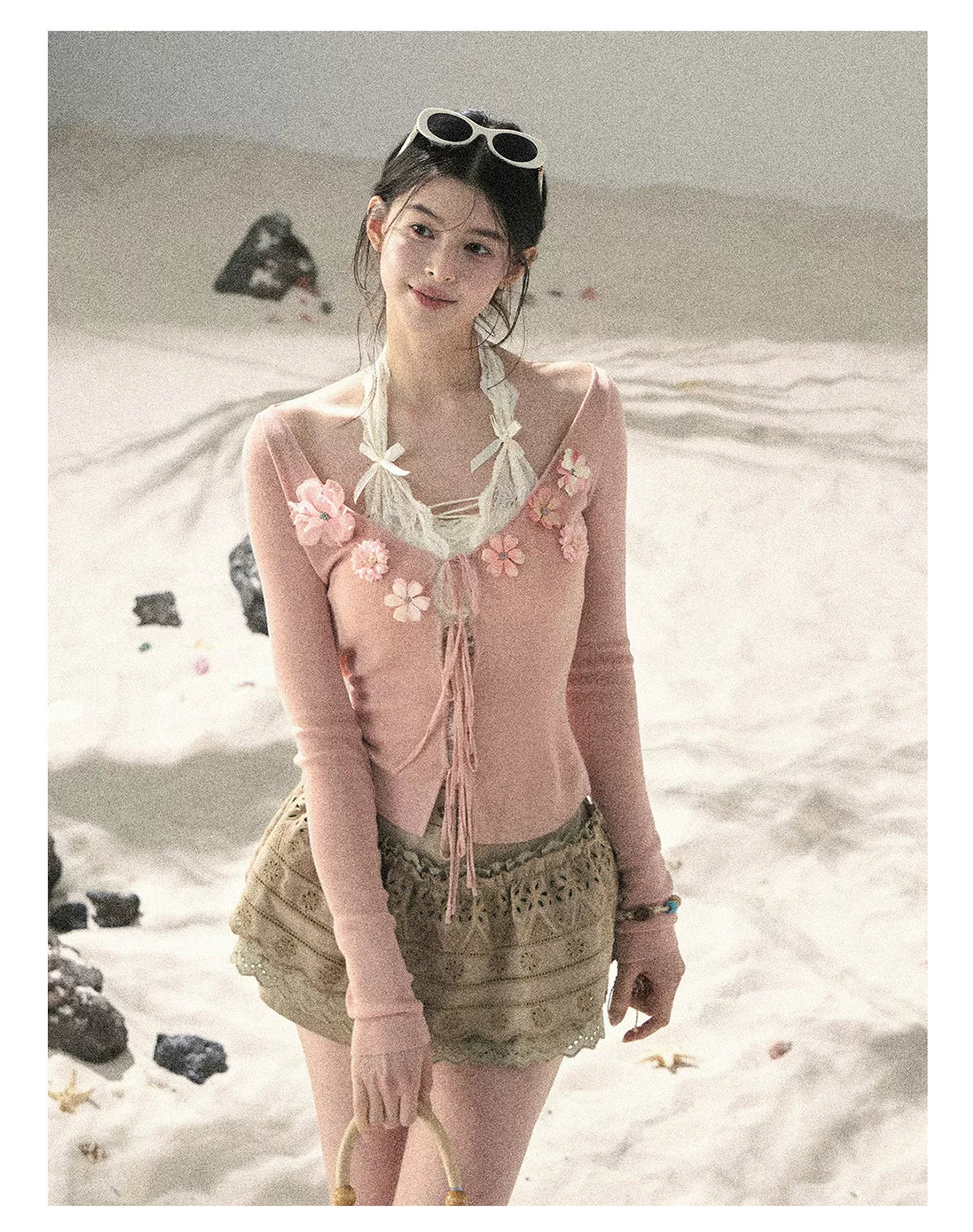 "Private Petals" French-style Sun Protection Cardigan