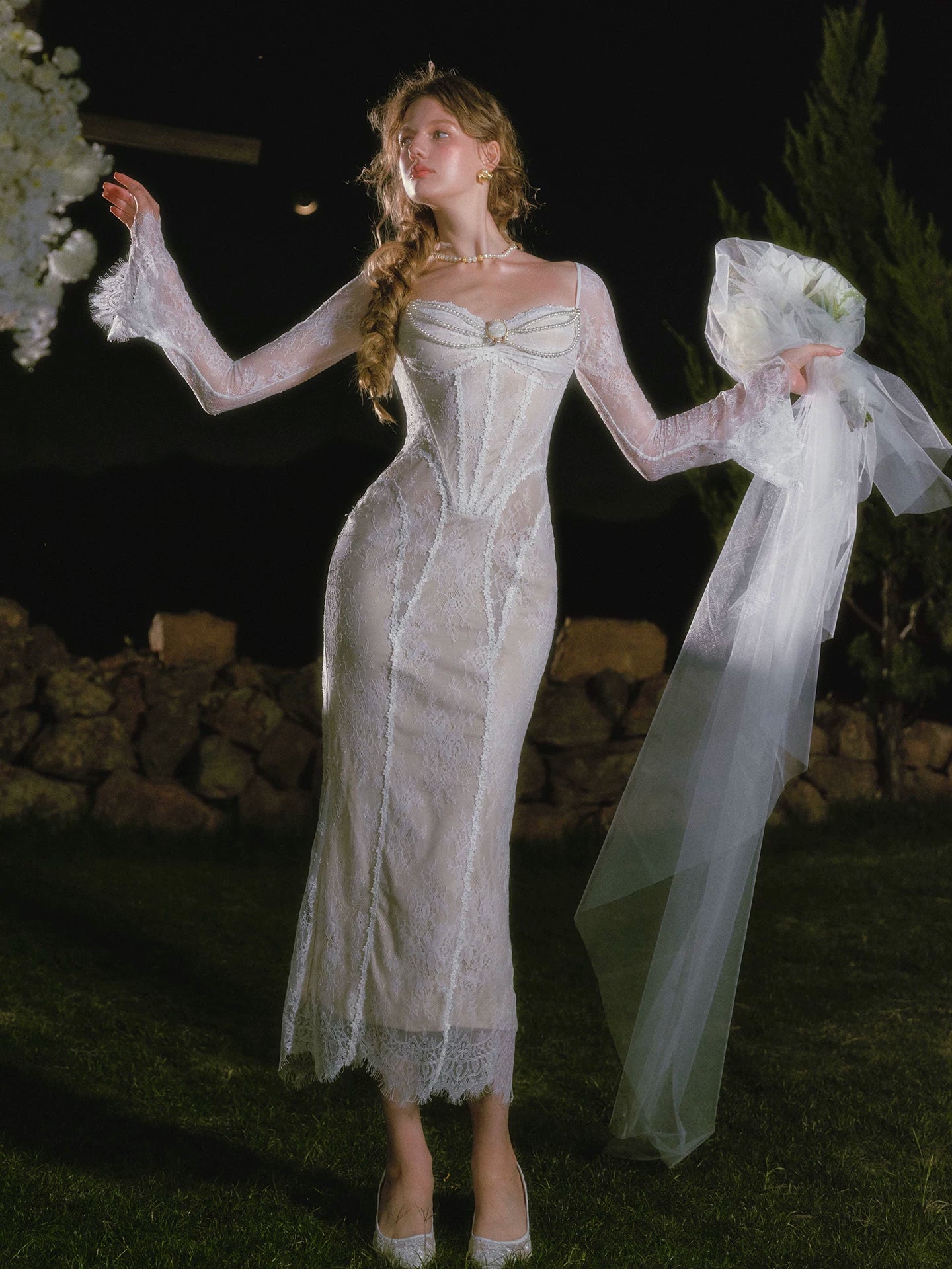 Lace Mermaid Long Sleeve Dress