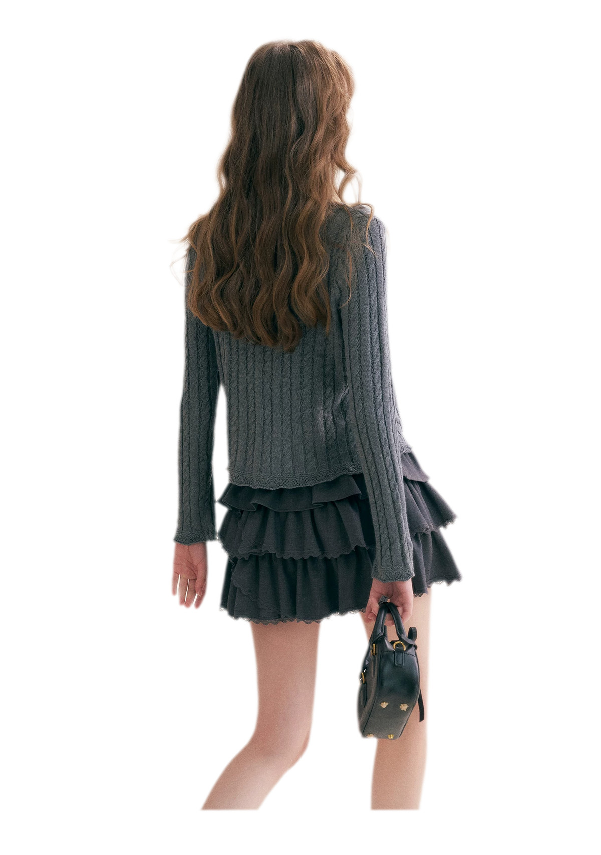 Cable Knit V-Neck Cardigan